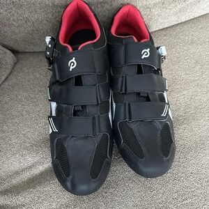 Peloton Cycling Shoes‎ Men's 12 EU Size 46 Black W/Red F-JX-0121, PL-SH-B46